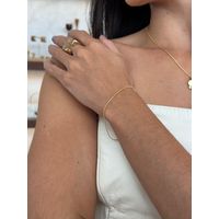 PULSEIRA RABO DE RATO FINA BANHADA A OURO 