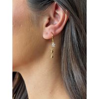 BRINCO ARGOLA PINGENTE BOLINHAS BANHADO A OURO