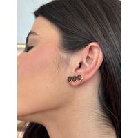 BRINCO EAR CUFF BOHO MARROM BANHADO A OURO