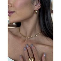 CHOKER ELOS RETANGULARES BANHADA A OURO