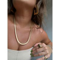 COLAR FITA LONGO BANHADO A OURO 