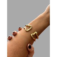 BRACELETE ORGANIC VAZADO BANHADO A OURO 