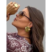 BRINCO CHAPA MARTELADA BANHADO A OURO
