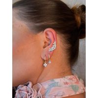 BRINCO ARGOLA PINGENTE PONTO DE LUZ M BANHADO A OURO