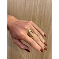 ANEL REGULÁVEL ONDA ORGÂNICA BANHADO A OURO 