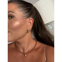 BRINCO ABAULADO DUAS PONTAS P BANHADO A OURO