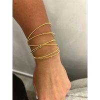 PULSEIRA CORDÃO DE VIOLÃO BOLINHAS BANHADO A OURO