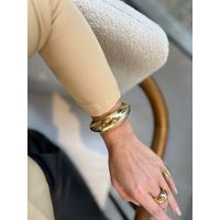 BRACELETE TUBO LISO MAXI BANHADO A OURO