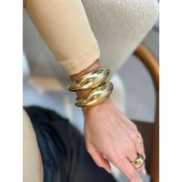BRACELETE TUBO LISO MAXI BANHADO A OURO
