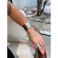 BRACELETE LISO MAXI BANHADO A RODIO BRANCO
