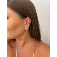 BRINCO EAR CUFF LISO BANHADO A RÓDIO BRANCO