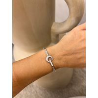 PULSEIRA CANUTILHOS E LUA CRAVEJADA BANHADA A RÓDIO BRANCO