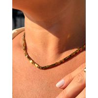 CHOKER CANUTILHOS CASCALHOS BANHADA A OURO
