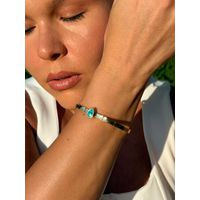 BRACELETE GOTINHA TURQUESA BANHADO A OURO