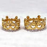  Majestoso Par de Alianças Realeza Radiante - Coroa Com Diamantes