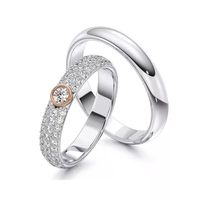 Aliança Solitário Com Diamantes - Casamento e Noivado - Ouro 18k