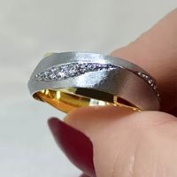 Alianças de Bodas em Ouro 18K "Harmonia Bicolor" com Diamantes em Degradê