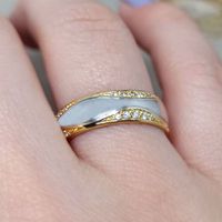 Aliança de Casamento - Bodas de Prata Ouro 18k 