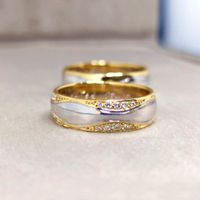 Aliança de Casamento - Bodas de Prata Ouro 18k 