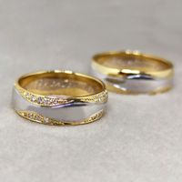 Aliança de Casamento - Bodas de Prata Ouro 18k 