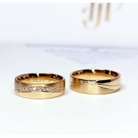 Aliança de Casamento - Ouro 18k com Brilhantes 