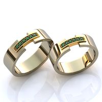 Aliança de Casamento Pedras Preciosas Eterna - Ouro 18k 750