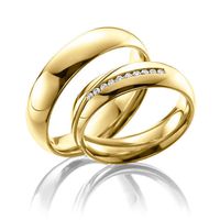 Aliança de Casamento em Ouro 18k com Brilhantes 