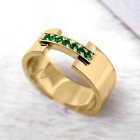 Aliança de Casamento Pedras Preciosas Eterna - Ouro 18k 750