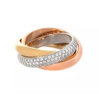 Aliança em Ouro 18k Com três elos com Diamantes Unidade