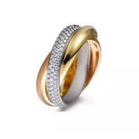 Aliança em Ouro 18k Com três elos com Diamantes Unidade