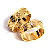 Aliança de Casamento Aurora Dourad - Ouro 18k 750