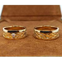 Aliança de Casamento Aurora Dourad - Ouro 18k 750