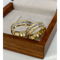 Aliança em Ouro 18k Personalizada Bodas de Prata 