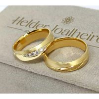 Aliança de Casamento Ondas de Amor em Ouro 18k Com Diamantes Maceio - 6,0 Milímetros
