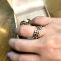 Alianças 3 Elos de Casamento - Ouro 18k 750