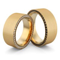 Aliança em Ouro 18k com Diamante e Diamante Black 