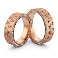 Aliança de Casamento Brilho Eterno Cravejada com Diamantes - Ouro 18k 