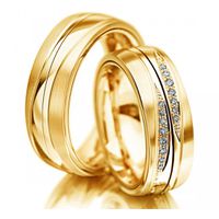 Aliança em Ouro 18k com Diamantes