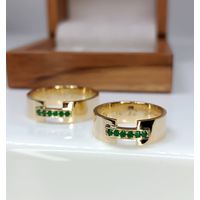 Aliança de Casamento Pedras Preciosas Eterna - Ouro 18k 750