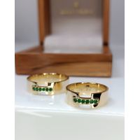 Aliança de Casamento Pedras Preciosas Eterna - Ouro 18k 750