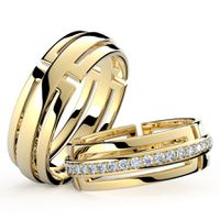 Aliança Para Casamento Promessas Eternas - com Diamantes - ouro 18k 