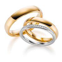 Aliança de Casamento Conexão Harmonia Infinita com Meia Aliança de Diamantes