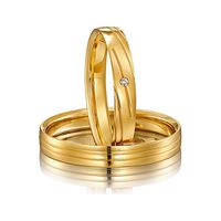 Aliança de Casamento em Ouro 18k com Brilhantes