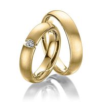 Aliança de Casamento - Ouro 18k com Diamante de 15 Pontos