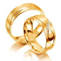 Aliança em Ouro 18k com Diamantes 