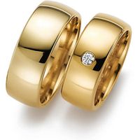Aliança de Casamento 8,0 Milímetros com Diamantes - Ouro 18k 750