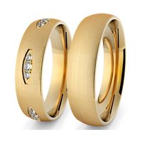 Aliança em Ouro 18k com Diamantes