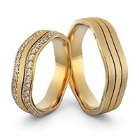 Aliança de Casamento e Noivado com Diamantes em Ouro 18k