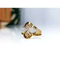 Anel em Ouro 18k Diamantado com Zircônias