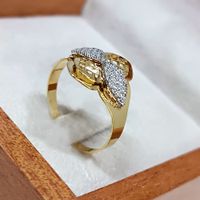 Anel em Ouro 18k Diamantado com Zircônias